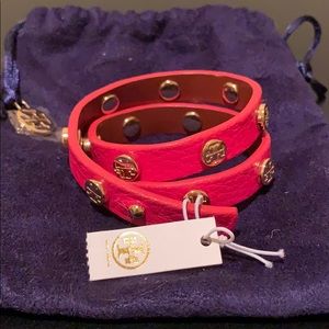 Tori Burch logo wrap bracelet